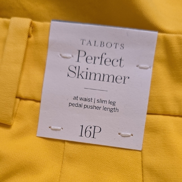 Talbots Yellow Capris Casual Cotton Blend - Picture 4 of 10